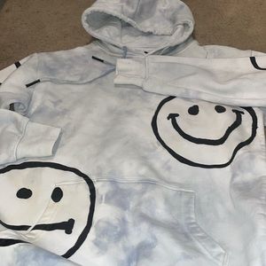 Market X Smiley 😊 allover print tie dye hoodie